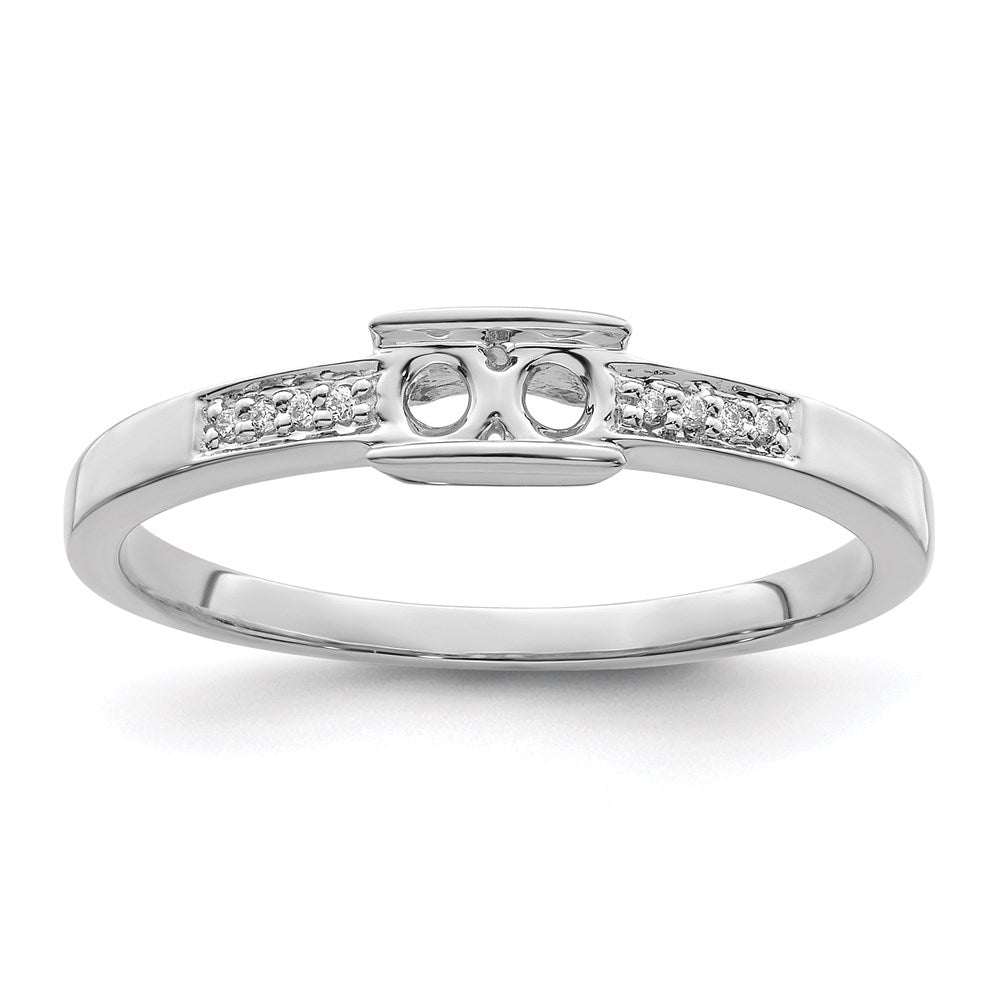 14K White Gold Family Jewelry Diamond Semi-Set Ring