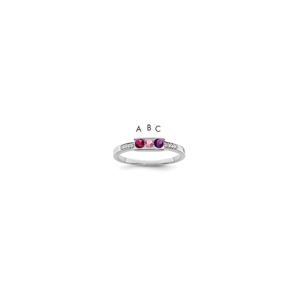 14K White Gold Family Jewelry Diamond Semi-Set Ring