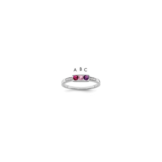 14K White Gold Family Jewelry Diamond Semi-Set Ring