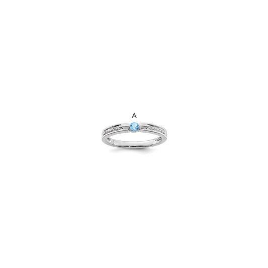 14K White Gold Family Jewelry Diamond Semi-Set Ring