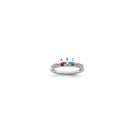14K White Gold Family Jewelry Diamond Semi-Set Ring