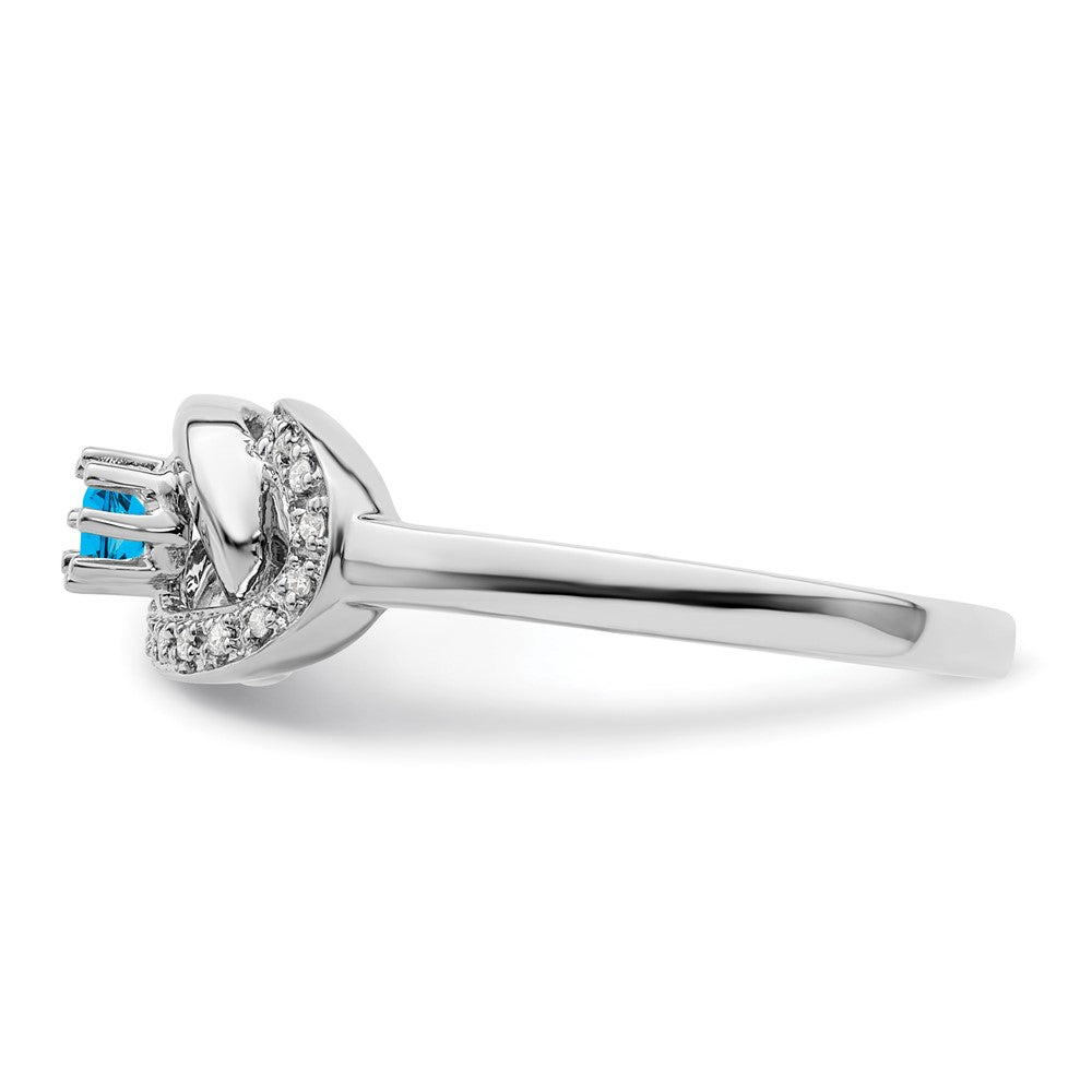 14K White Gold Family Jewelry Synthetic Stone & Diamond Set Ring