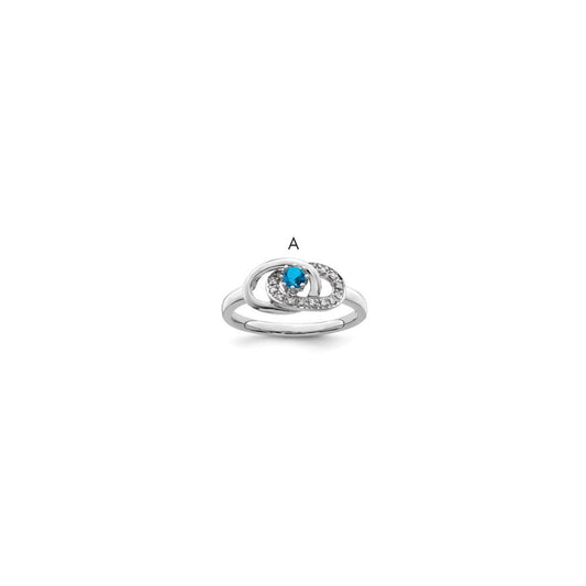 14K White Gold Family Jewelry Diamond Semi-Set Ring