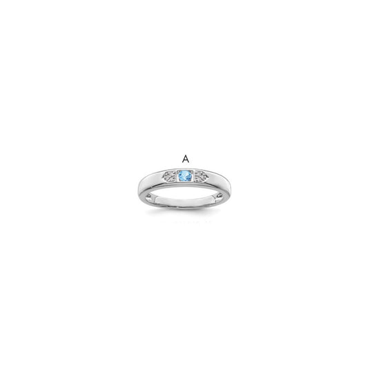 14K White Gold Family Jewelry Diamond Semi-Set Ring