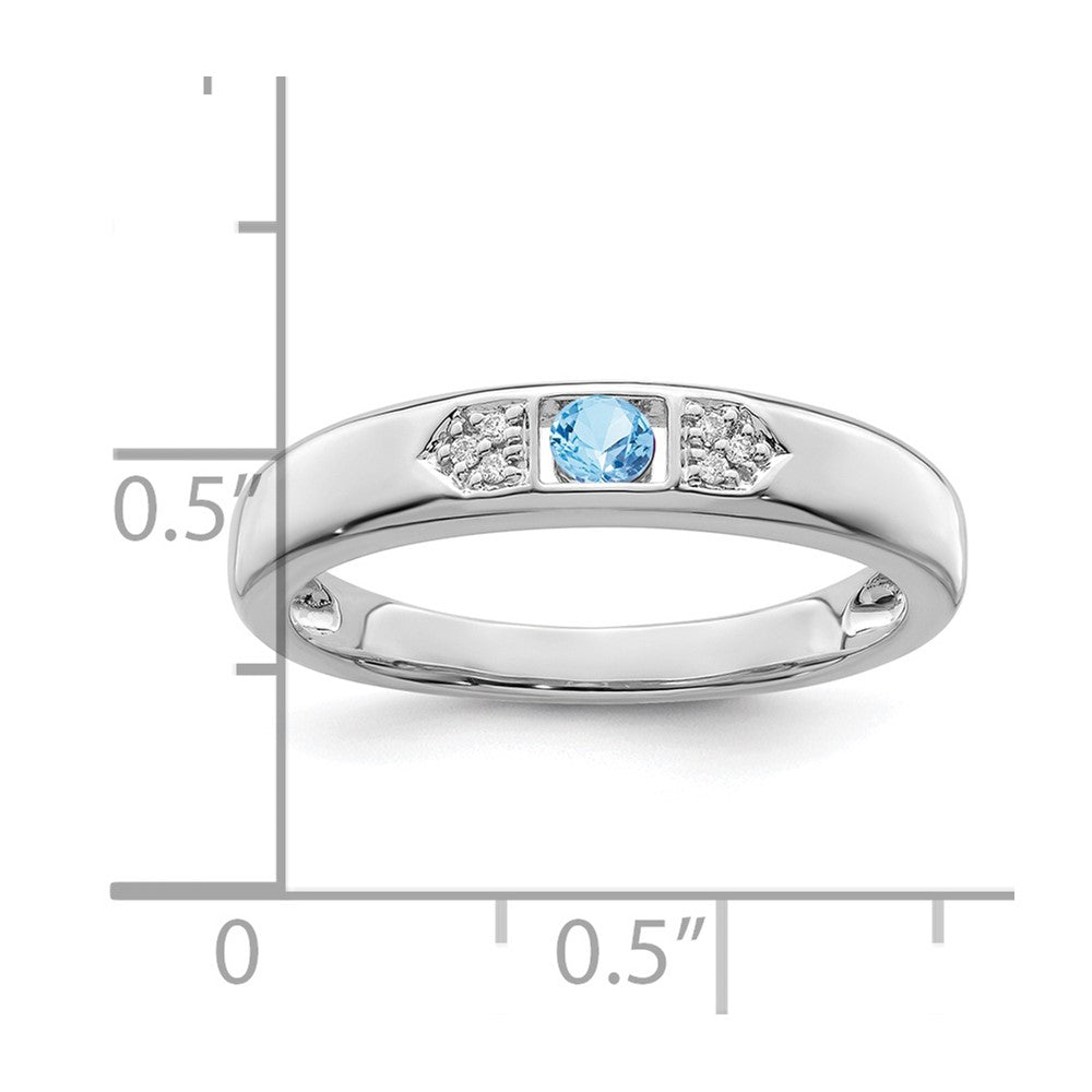 14K White Gold Family Jewelry Genuine Stone & Diamond Set Ring