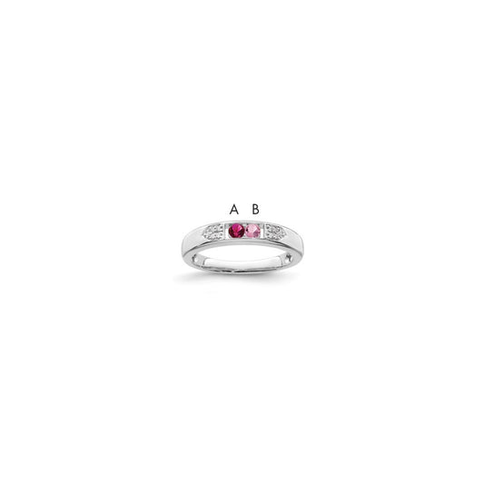 14K White Gold Family Jewelry Diamond Semi-Set Ring