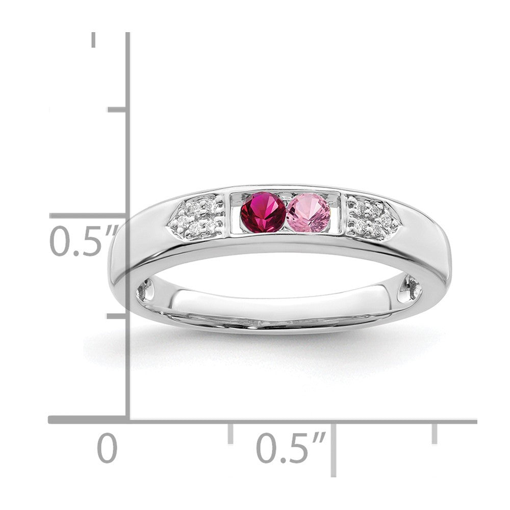 14K White Gold Family Jewelry Diamond Semi-Set Ring