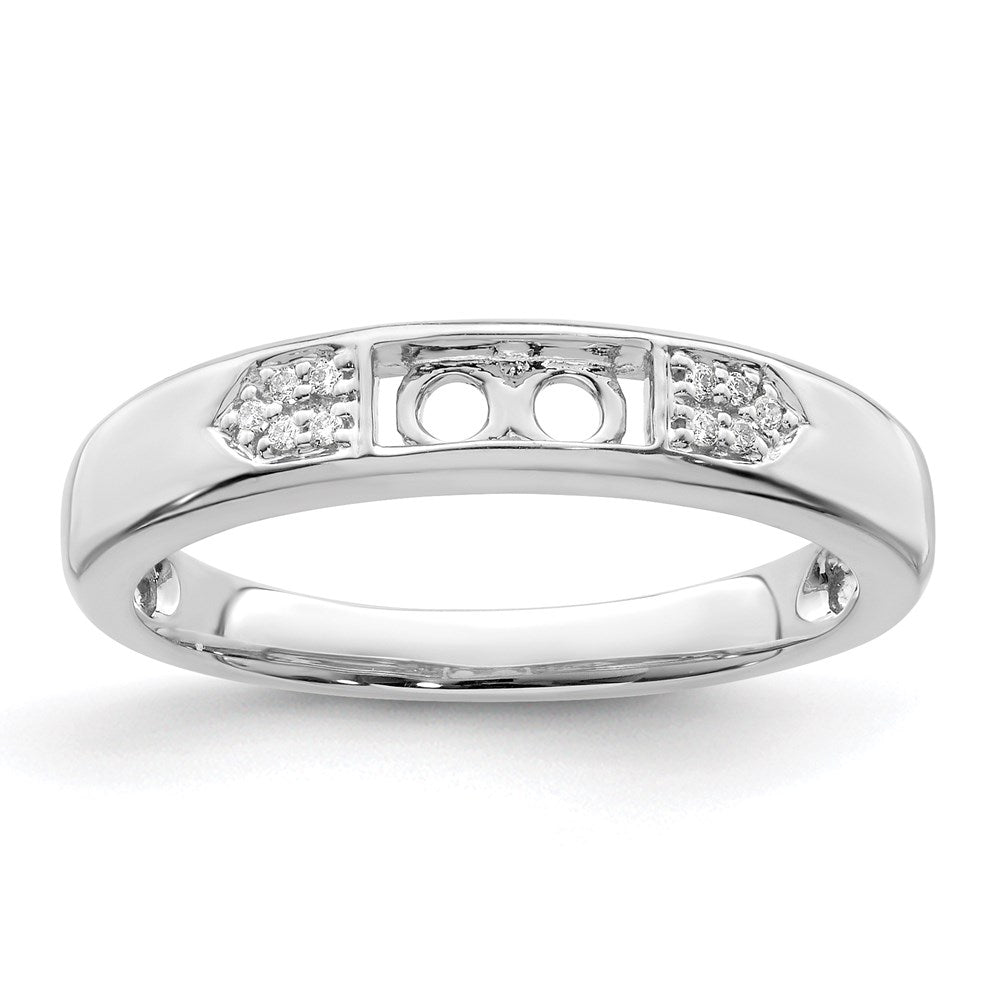14K White Gold Family Jewelry Diamond Semi-Set Ring