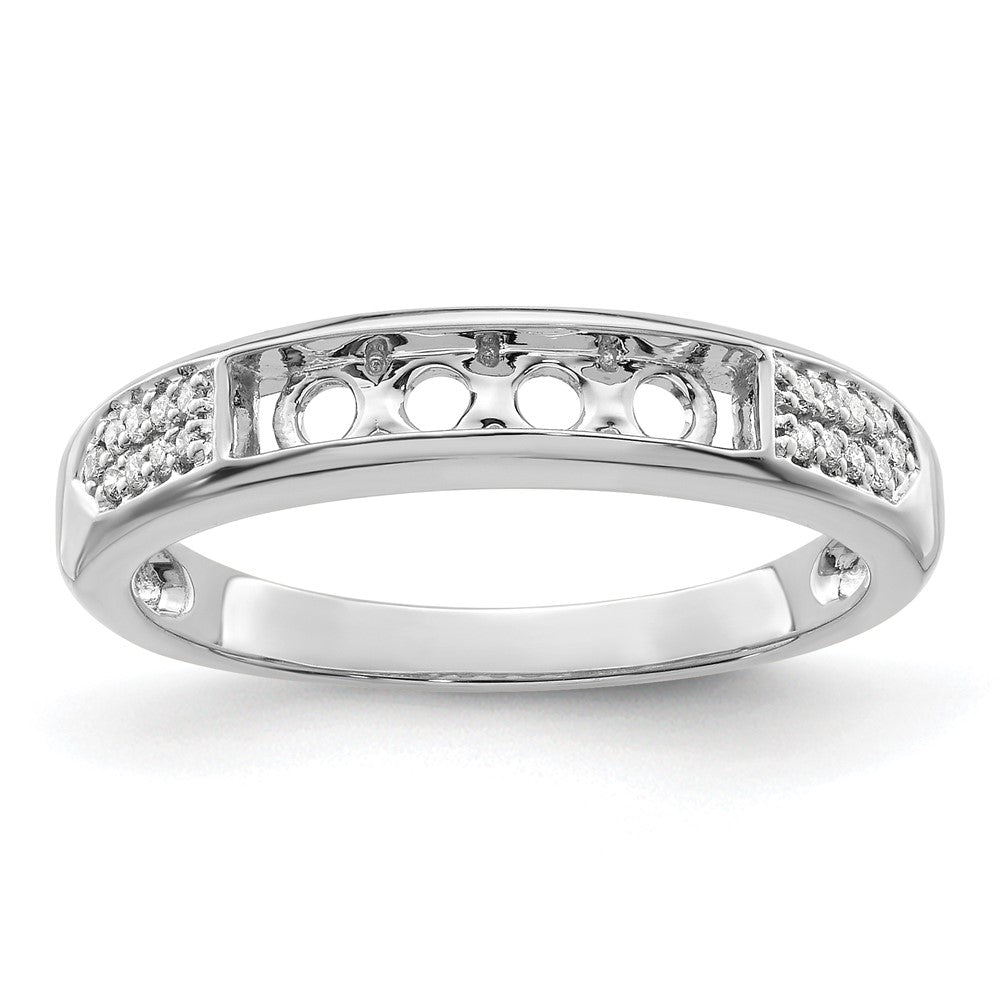 14K White Gold Family Jewelry Diamond Semi-Set Ring