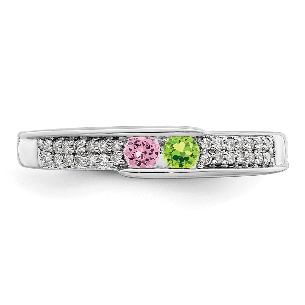 14K White Gold Family Jewelry Diamond Semi-Set Ring