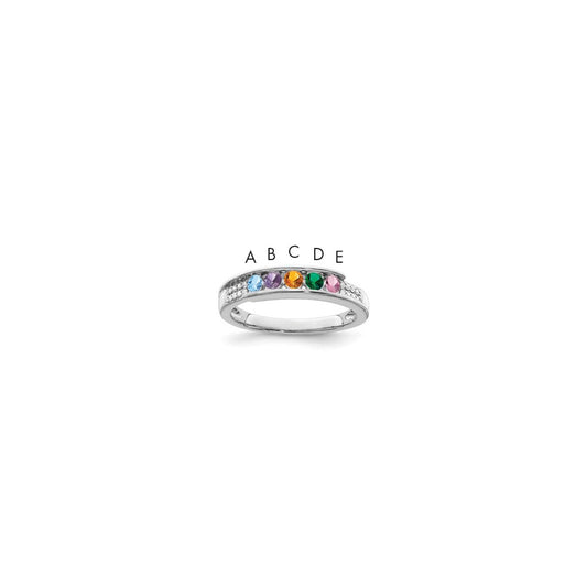 14K White Gold Family Jewelry Diamond Semi-Set Ring