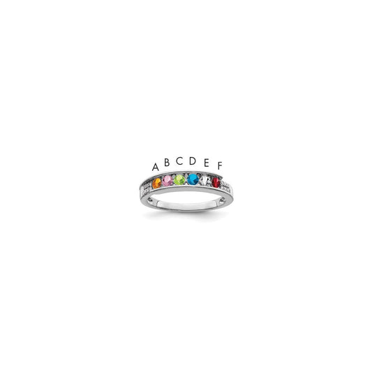 14K White Gold Family Jewelry Genuine Stone & Diamond Set Ring