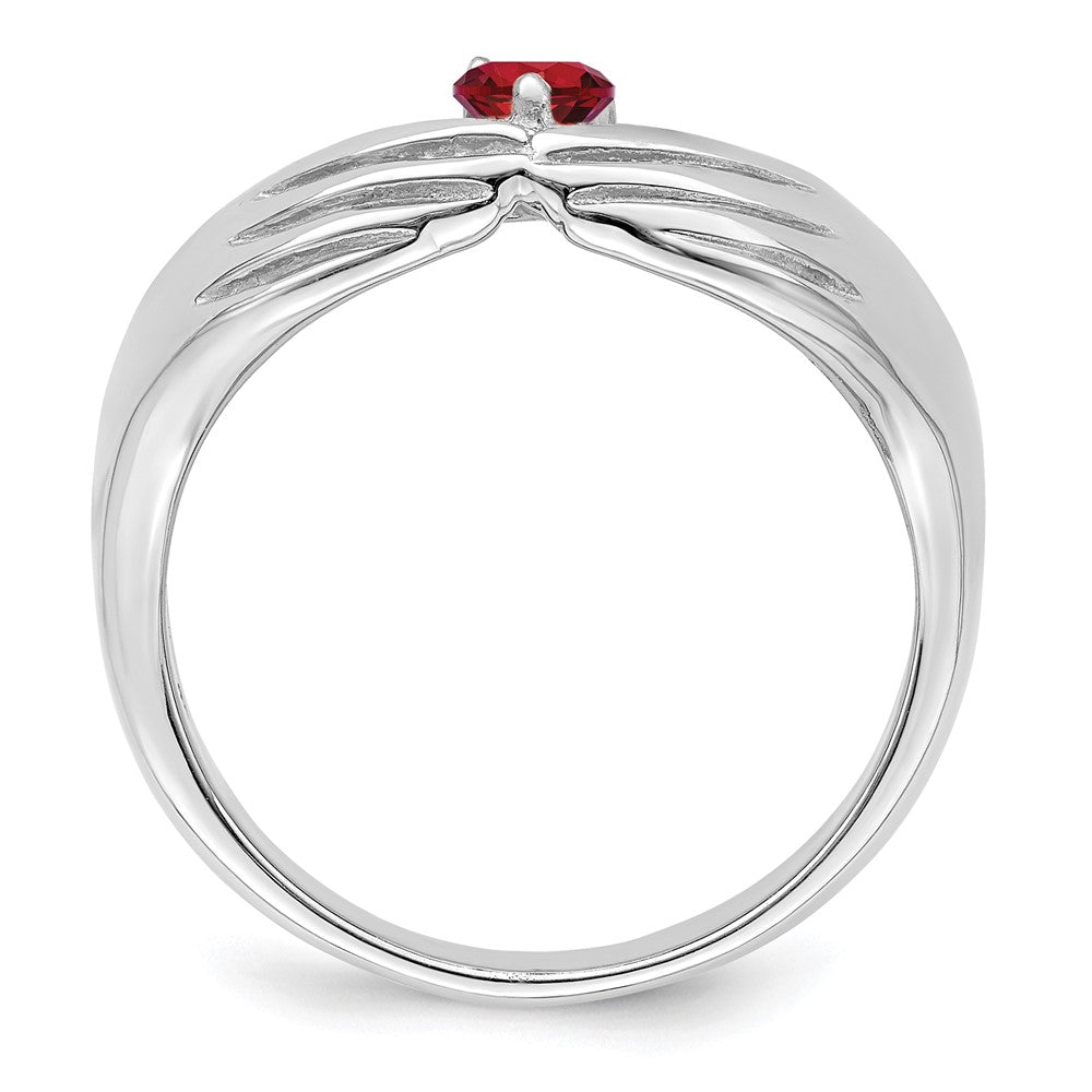 14k White Gold 1 Genuine Stone Family Ring