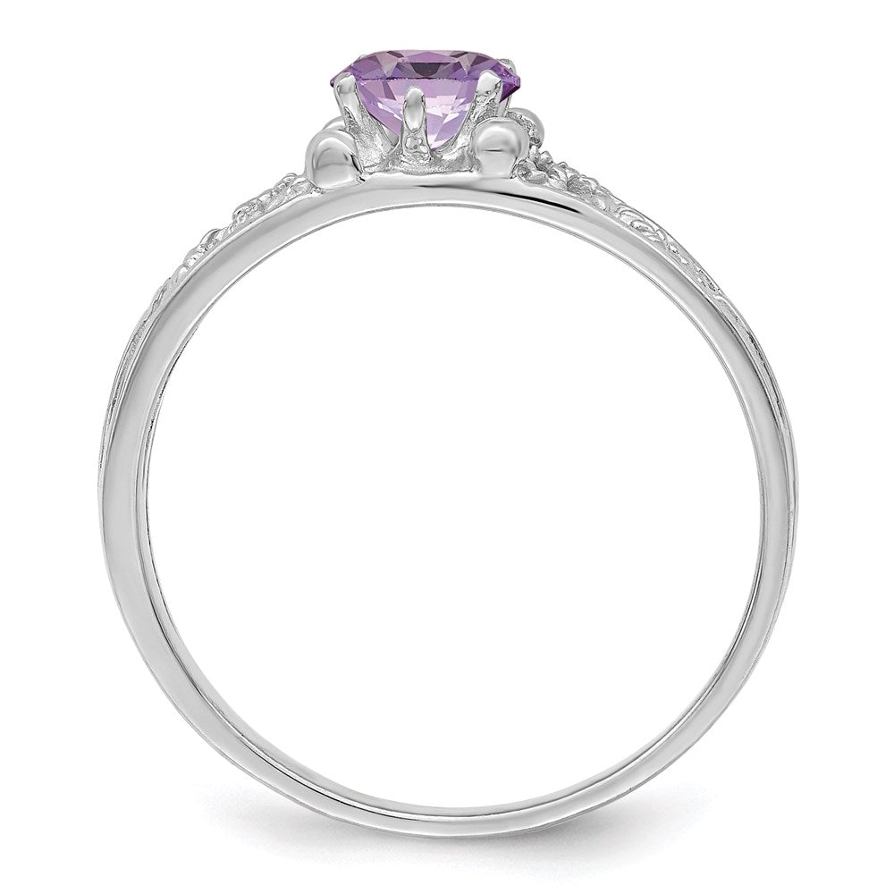 14k White Gold 1 Genuine Stone Family Ring