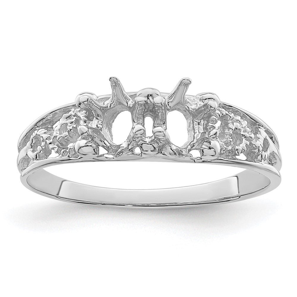 14k White Gold 2 Synthetic Stone Family Ring