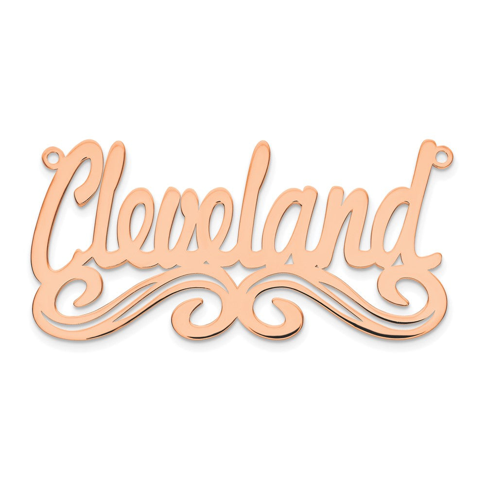 Sterling Silver/Rose-plated Large Polished Name Plate