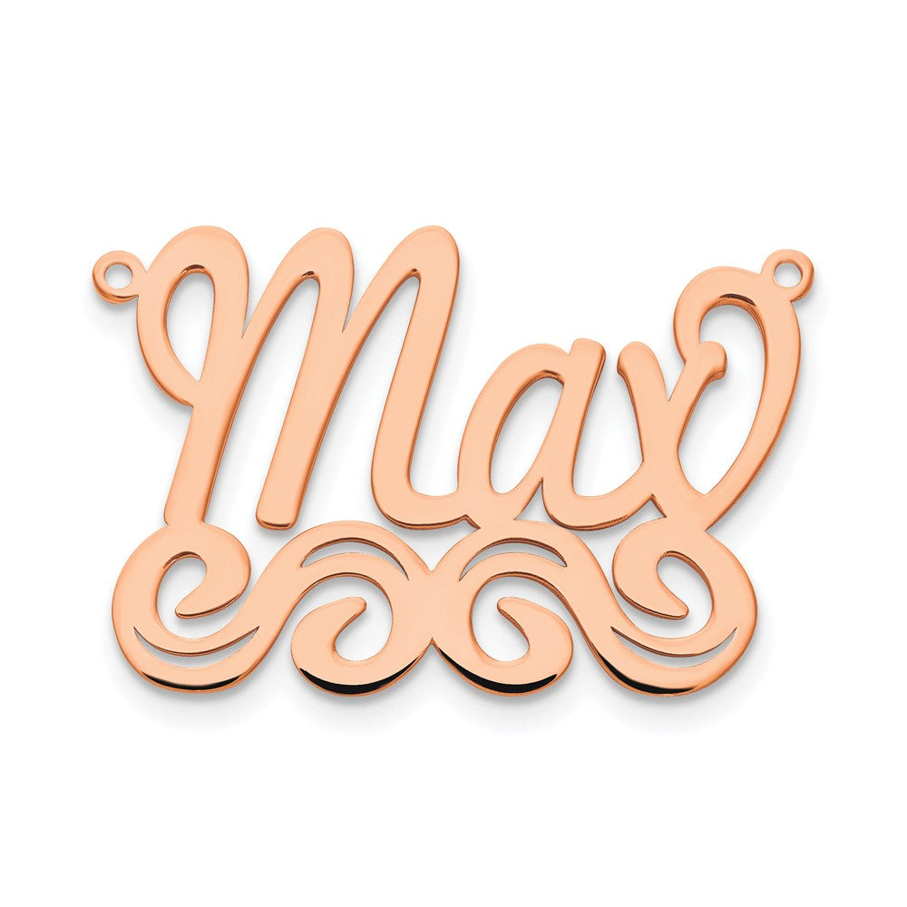 14k Rose Gold Medium Polished Name Plate