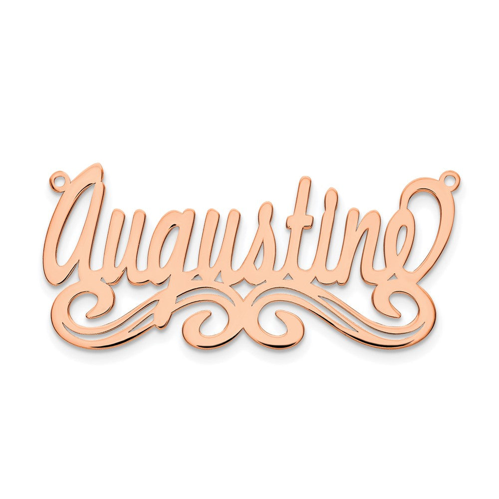 Sterling Silver/Rose-plated Medium Polished Name Plate