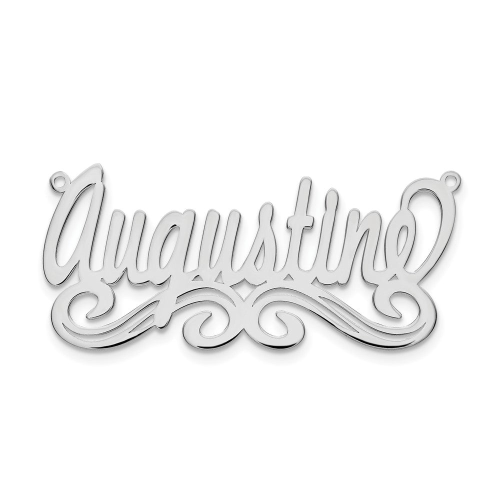 14k White Gold Medium Polished Name Plate