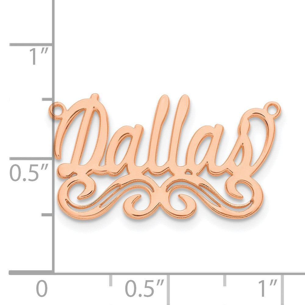 Sterling Silver/Rose-plated Small Polished Name Plate
