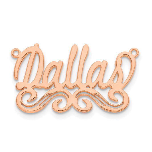 14k Rose Gold Small Polished Name Plate