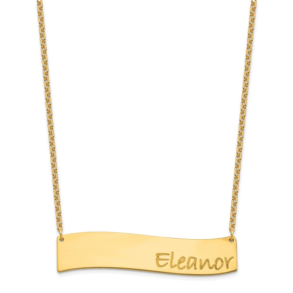 SS/Gold-plated Medium BRADLEY HAND Curved Bar Necklace