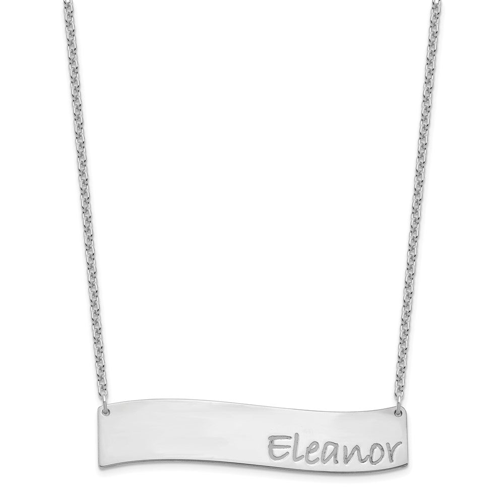 SS/Rhodium-plated Medium BRADLEY HAND Curved Bar Necklace