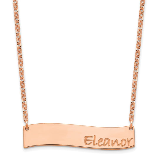 SS/Rose-plated Medium BRADLEY HAND Curved Bar Necklace