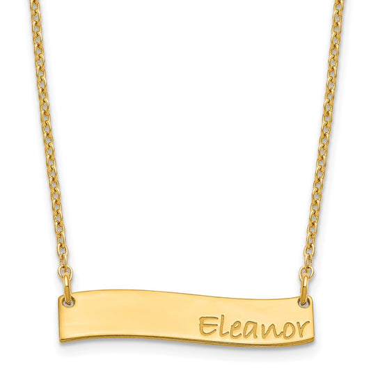 SS/Gold-plated Small BRADLEY HAND Curved Bar Necklace