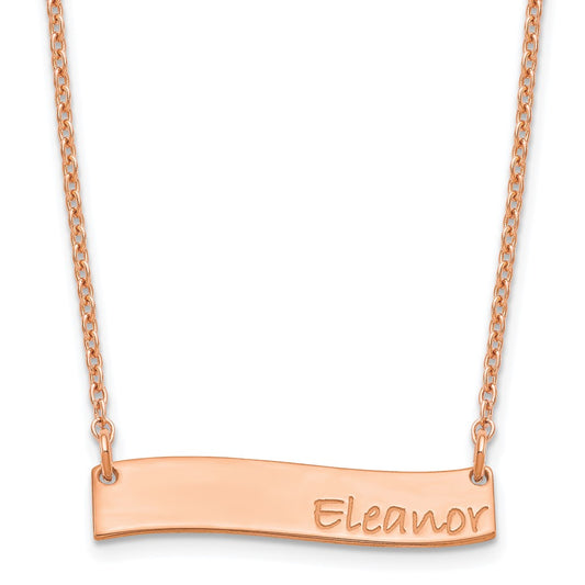 SS/Rose-plated Small BRADLEY HAND Curved Bar Necklace