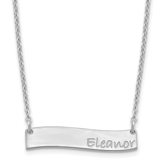SS/Rhodium-plated Small BRADLEY HAND Curved Bar Necklace