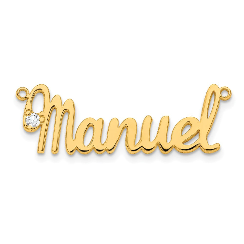Sterling Silver/Gold-plated Birthstone Name Plate