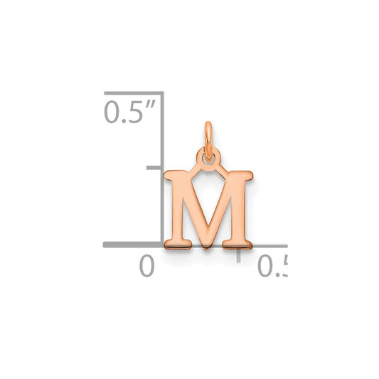 14k Rose Gold Cutout Letter M Initial Pendant