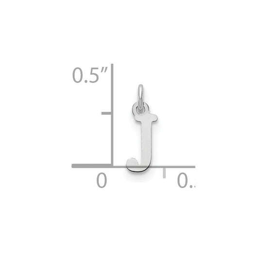 Sterling Silver Rhodium-plated Letter J Initial Charm