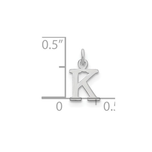 Sterling Silver Rhodium-plated Letter K Initial Charm