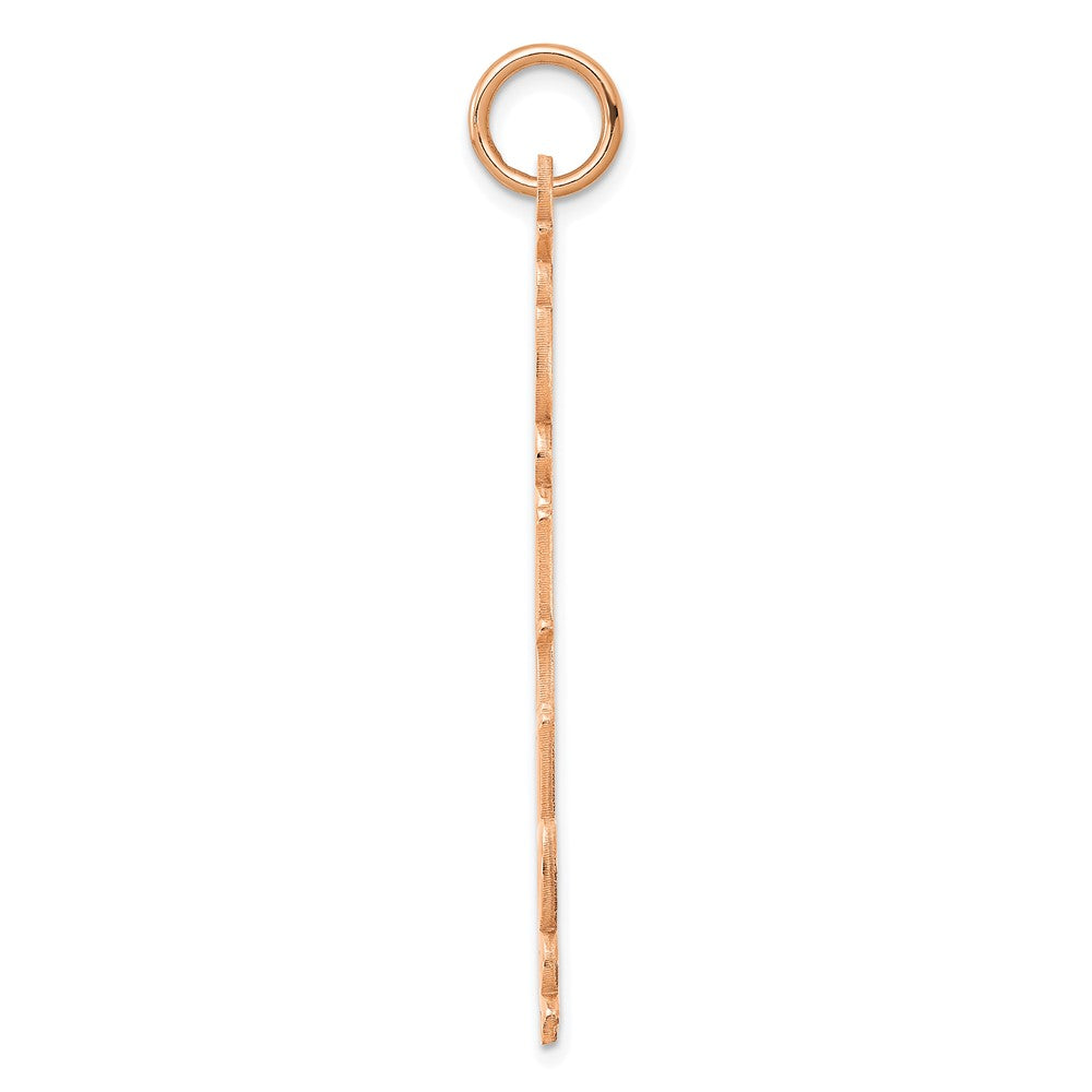 14k Rose Gold Cosmic Sans Font Name Plate Charm