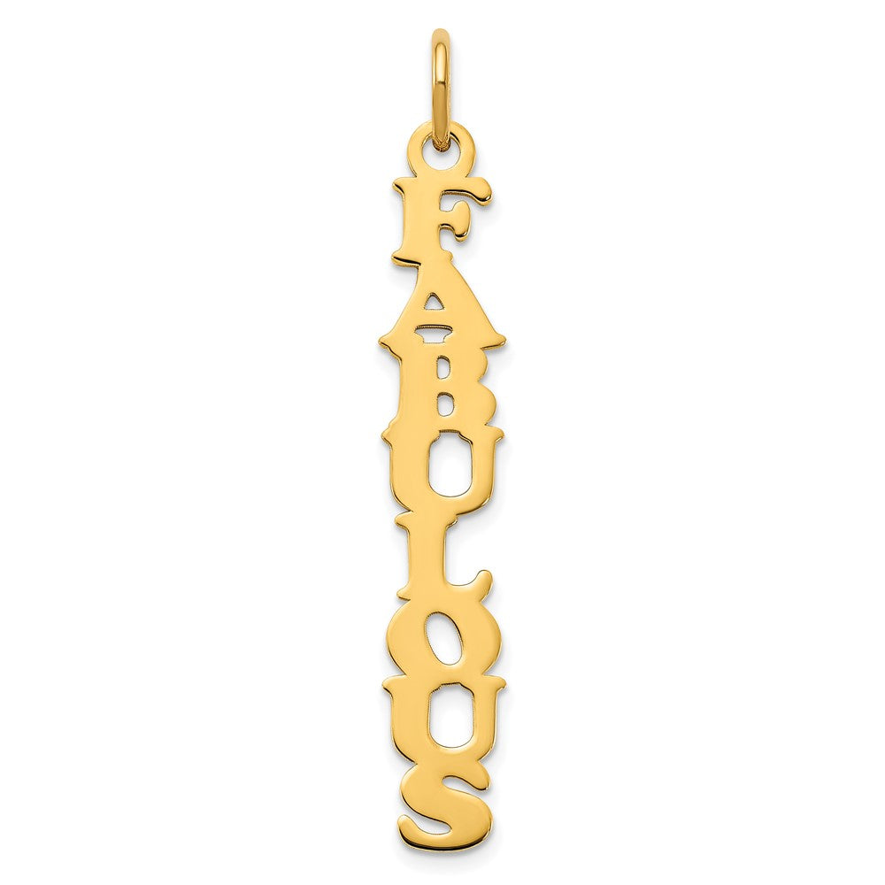 14k Yellow Gold Cooper Font Name Plate Charm