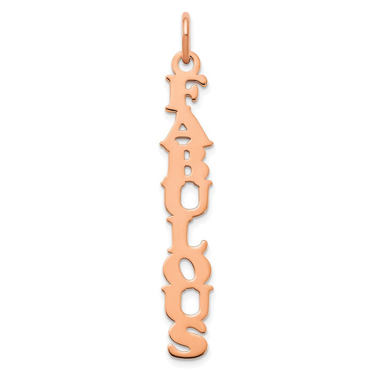 14k Rose Gold Cooper Font Name Plate Charm