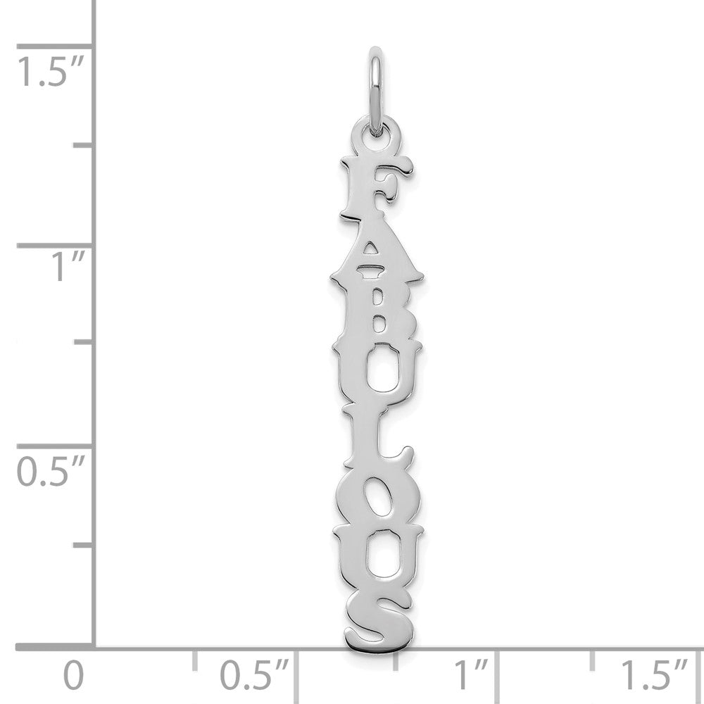 10k White Gold Cooper Font Name Plate Charm