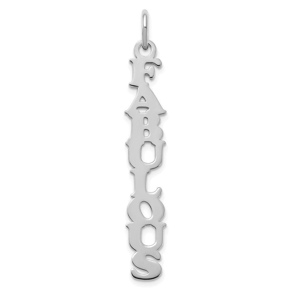 14k White Gold Cooper Font Name Plate Charm