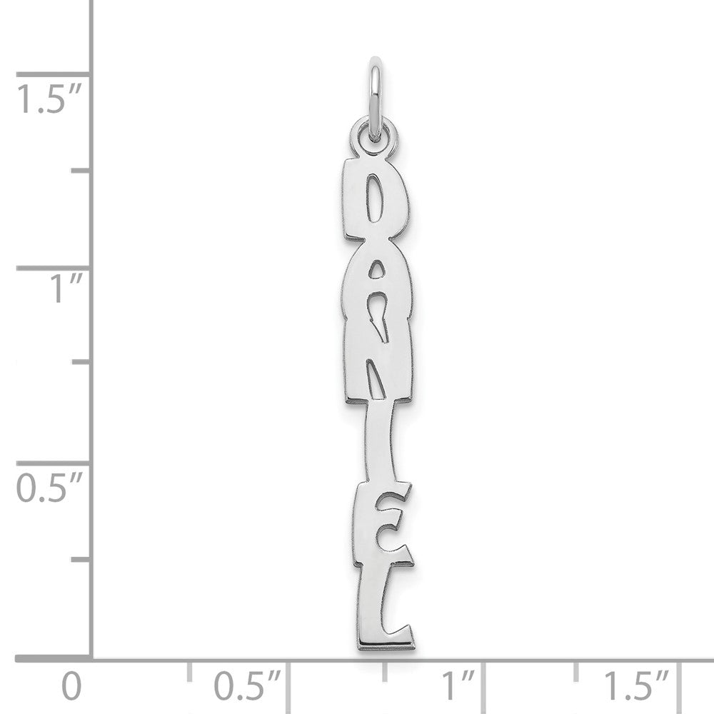 14k White Gold Hobo Extra Font Name Plate charm