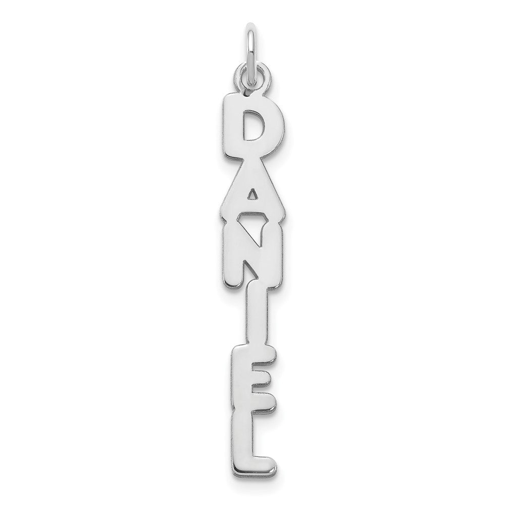 14k White Gold Kimberly Font Name Plate Charm