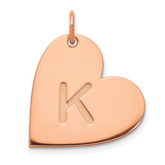 10k Rose Gold Initial Heart Charm