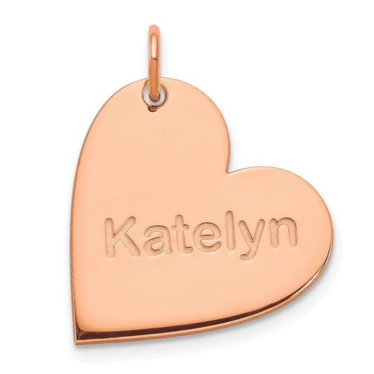 10k Rose Gold Heart with Name Charm