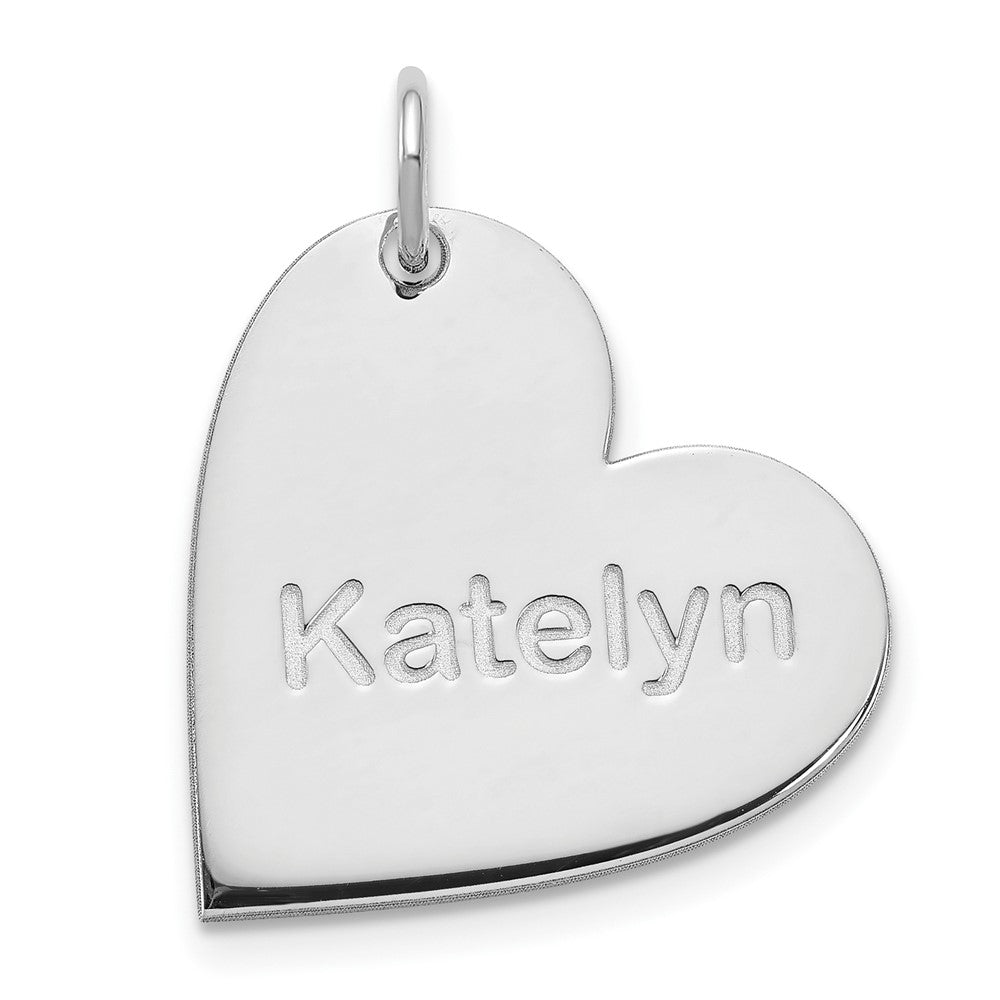 14k White Gold Heart with Name Charm