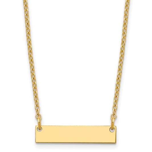 Sterling Silver/Gold-plated Small Blank Bar Necklace