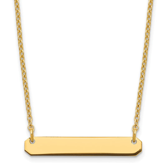 Sterling silver/Gold-plated Small Blank Bar Necklace