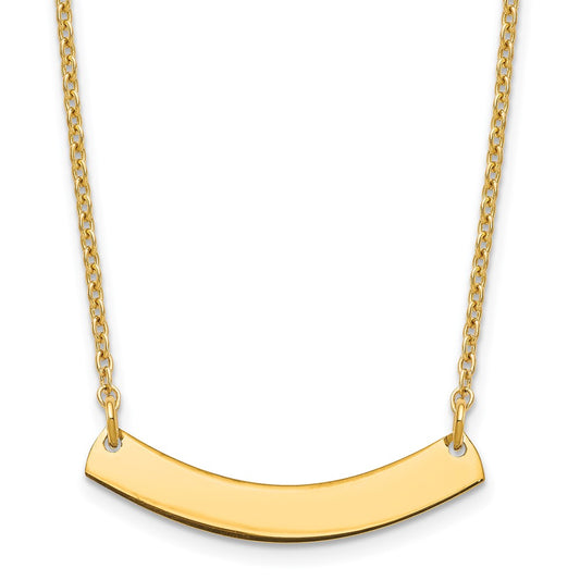 Sterling Silver/Gold-plated Small Curved Blank Bar Necklace