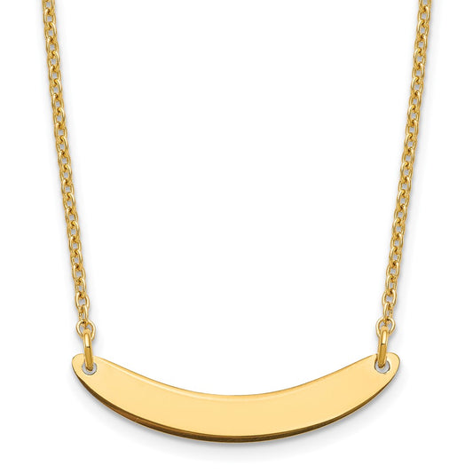 Sterling Silver/Gold-plated Small Curved Blank Bar Necklace