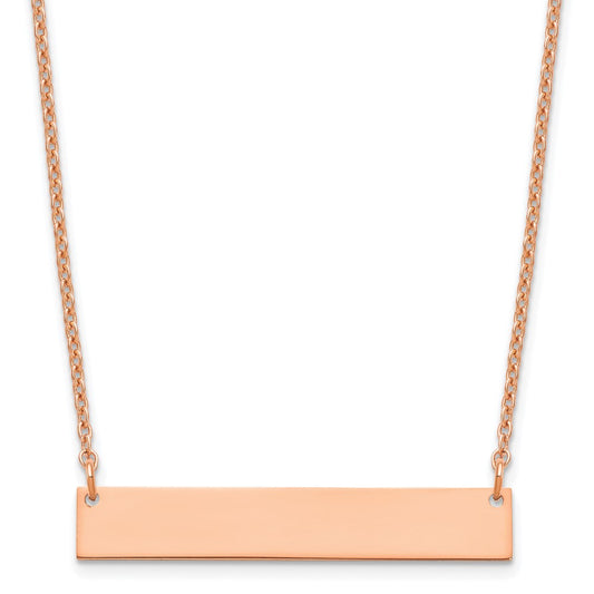 Sterling Silver/Rose-gold Medium Blank Bar Necklace